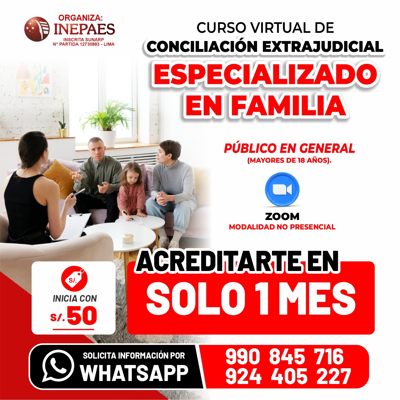 Conciliación Extrajudicial Especializada en Familia